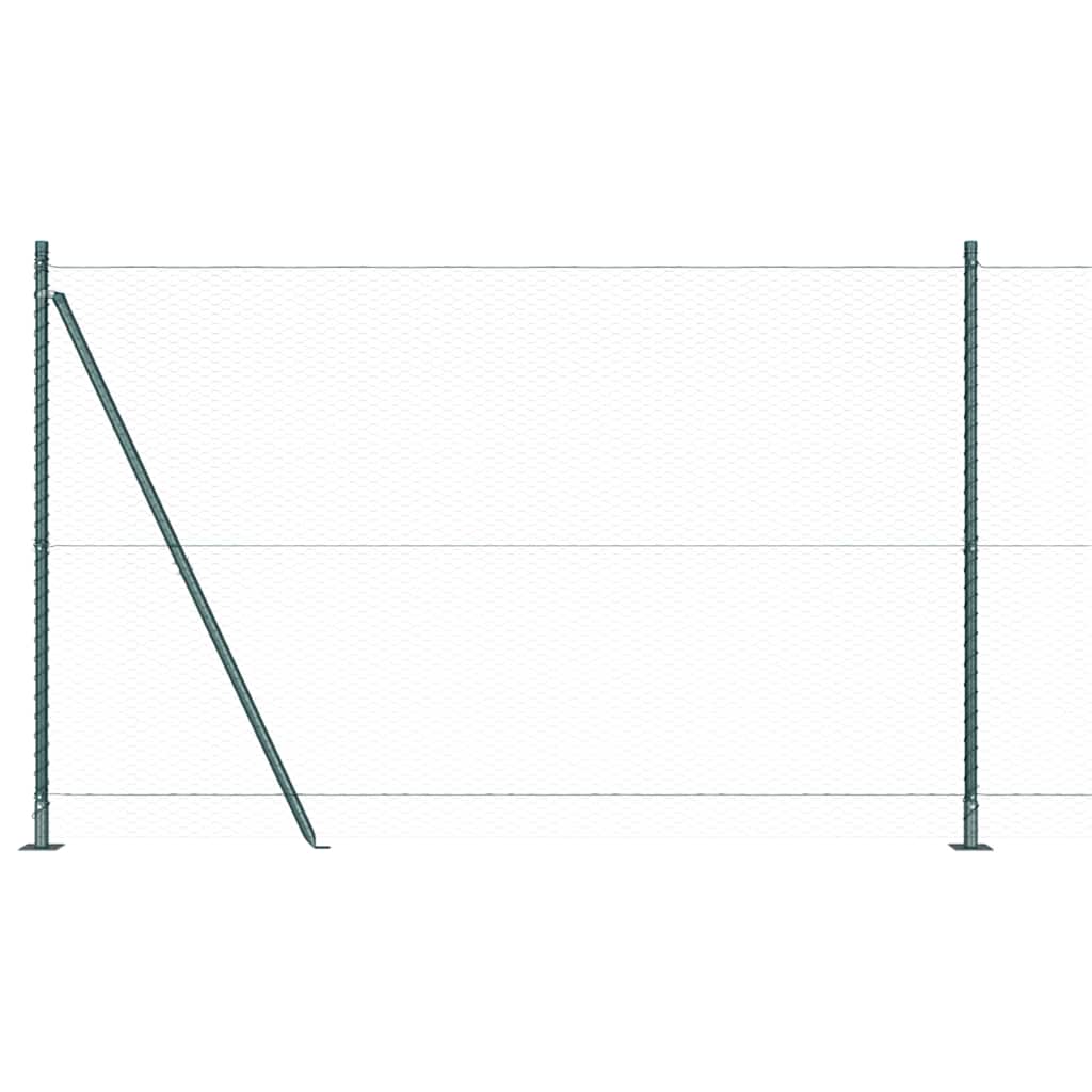 vidaXL Zaunpfosten Grün 25 x 1,4 m (25 mm Netz) Stahl und PVC