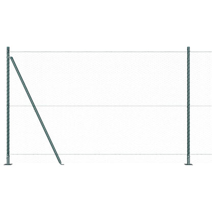 vidaXL Zaunpfosten Grün 25 x 1,4 m (25 mm Netz) Stahl und PVC