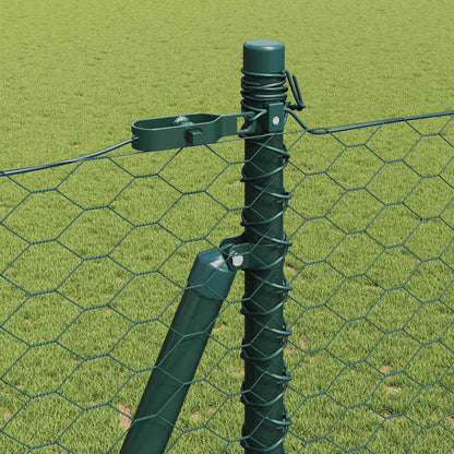 vidaXL Zaunpfosten Grün 25 x 1,4 m (36 mm Maschen) Stahl und PVC