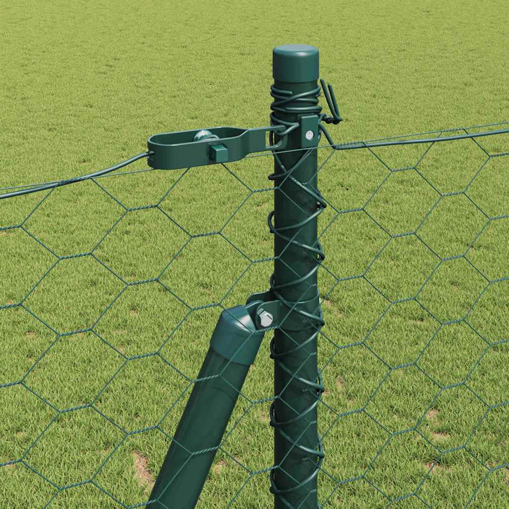 vidaXL Zaunpfosten Grün 25 x 1,5 m (50 mm Maschen) Stahl