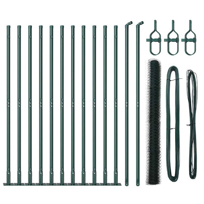 vidaXL Zaunpfosten Grün 25 x 1,5 m (50 mm Maschen) Stahl