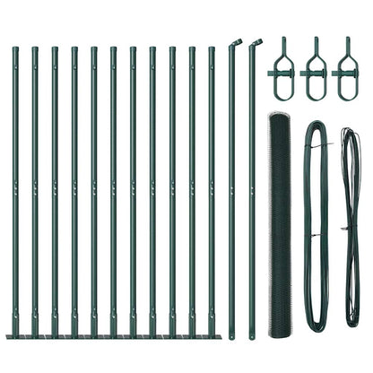 vidaXL Zaunpfosten Grün 25 x 1,6 m (13 mm Maschenweite) Stahl und PVC