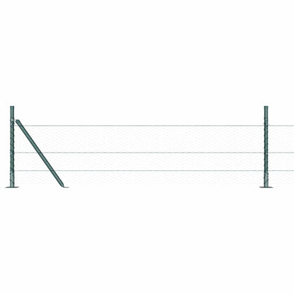 vidaXL Zaunpfosten Grün 50 x 0,4 m (25 mm Netz) Stahl und PVC