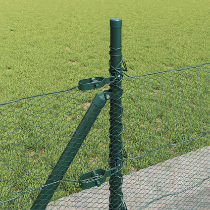 vidaXL Zaunpfosten Grün 50 x 0,5 m (13 mm Masche) Stahl und PVC