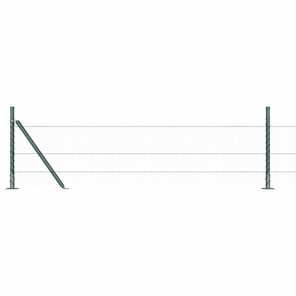vidaXL Zaunpfosten Grün 50 x 0,5 m (25 mm Maschen) Stahl und PVC