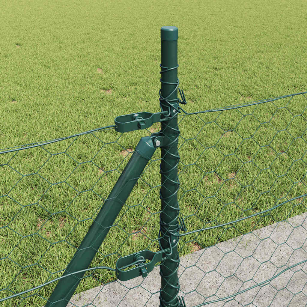 vidaXL Zaunpfosten Grün 50 x 0,5 m (50 mm Netz) Stahl und PVC