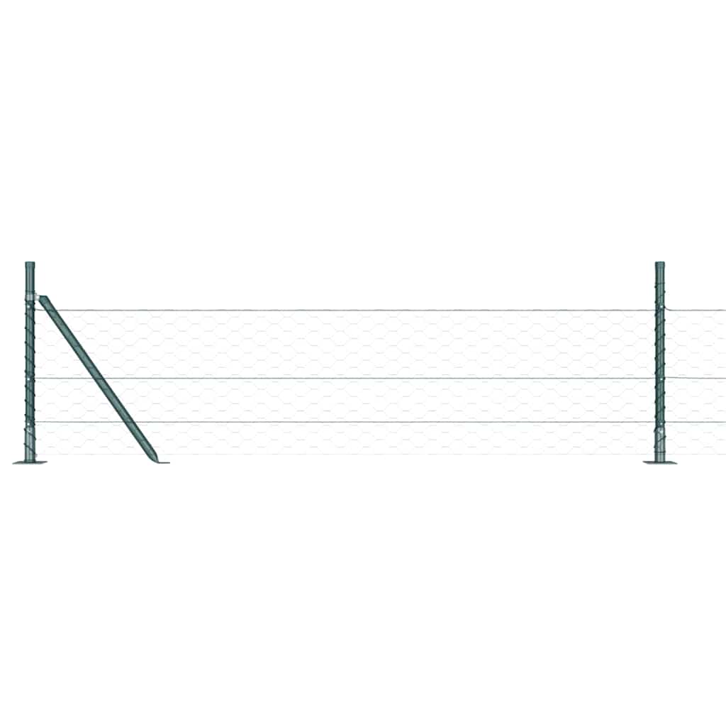 vidaXL Zaunpfosten Grün 50 x 0,5 m (50 mm Netz) Stahl und PVC