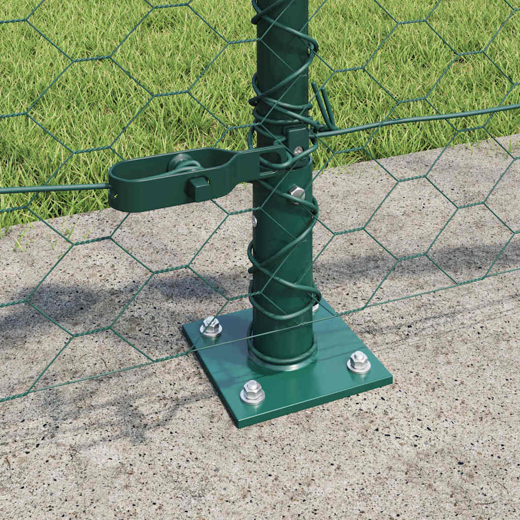 vidaXL Zaunpfosten Grün 50 x 0,6 m (50 mm Gewebe) Stahl und PVC