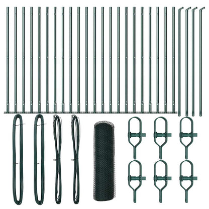 Zaunpfosten Grün 50 x 1 m (13 mm Maschendraht) Stahl und PVC