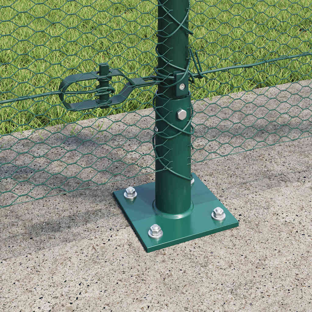 vidaXL Zaunpfosten Grün 50 x 1,2 m (13 mm Gitter) Stahl und PVC