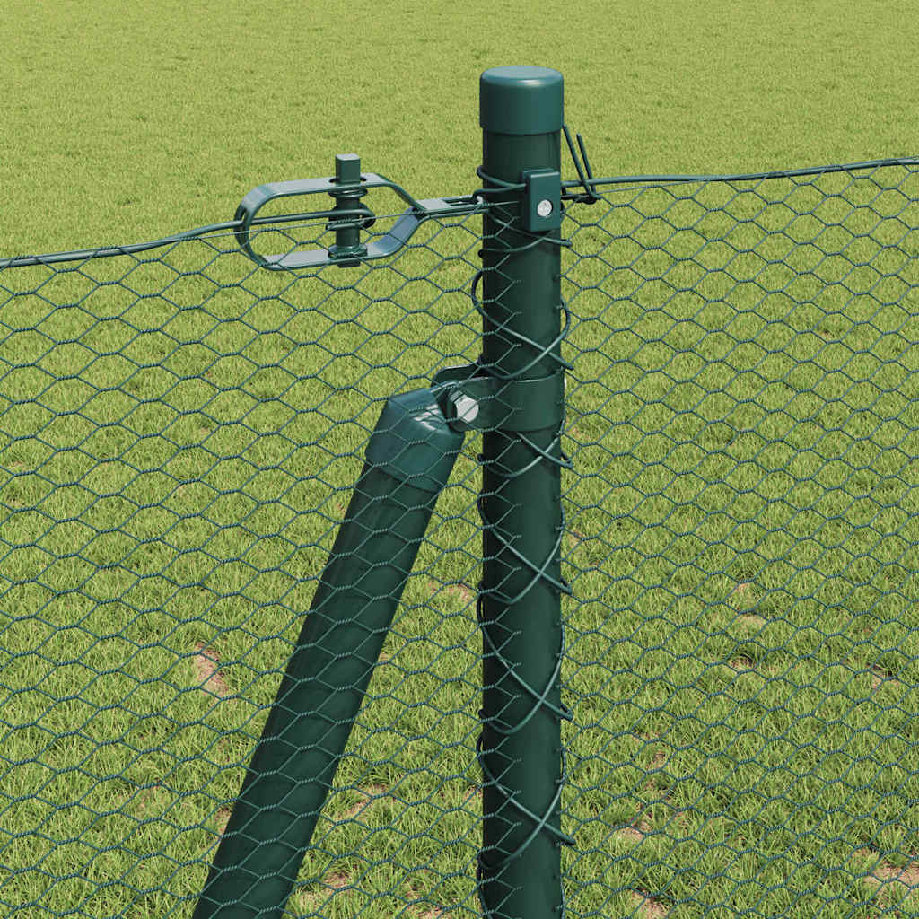 vidaXL Zaunpfosten Grün 50 x 1,2 m (13 mm Gitter) Stahl und PVC