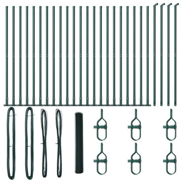 vidaXL Zaunpfosten Grün 50 x 1,2 m (13 mm Gitter) Stahl und PVC