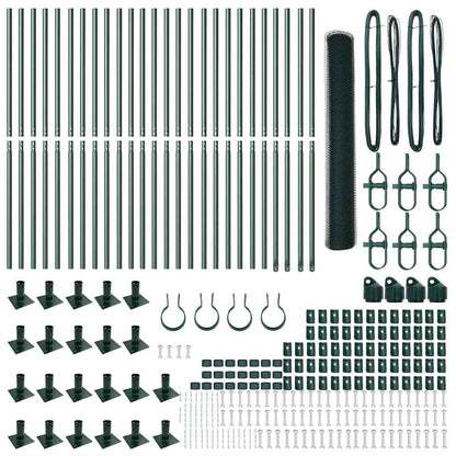 vidaXL Zaunpfosten Grün 50 x 1,2 m (13 mm Gitter) Stahl und PVC