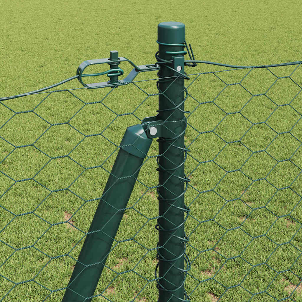 vidaXL Zaunpfosten Grün 50 x 1,2 m (36 mm Maschenweite) Stahl und PVC