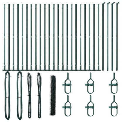 vidaXL Zaunpfosten Grün 50 x 1,2 m (36 mm Maschenweite) Stahl und PVC