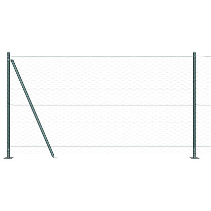 vidaXL Zaunpfosten Grün 50 x 1,2 m (50 mm Gitter) Stahl und PVC