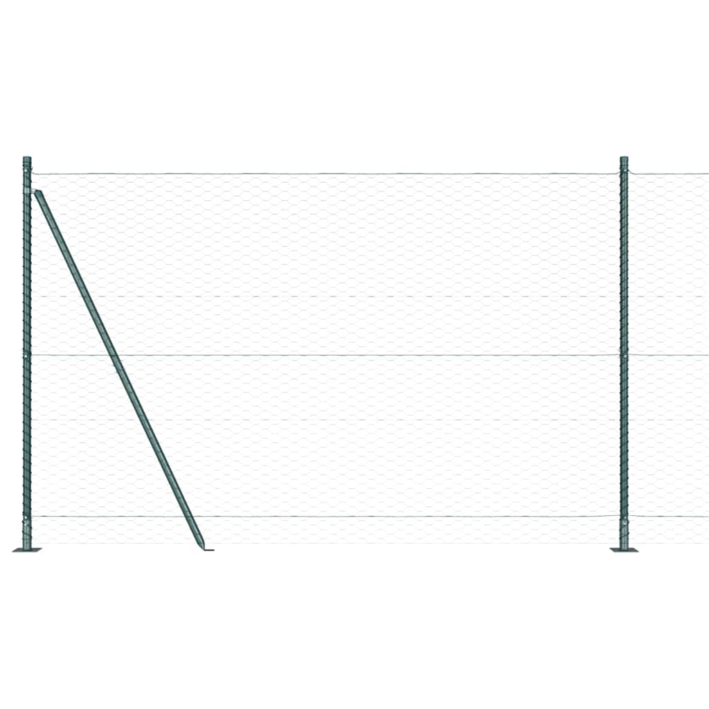 vidaXL Zaunpfosten Grün 50 x 1,4 m (36 mm Netz) Stahl und PVC
