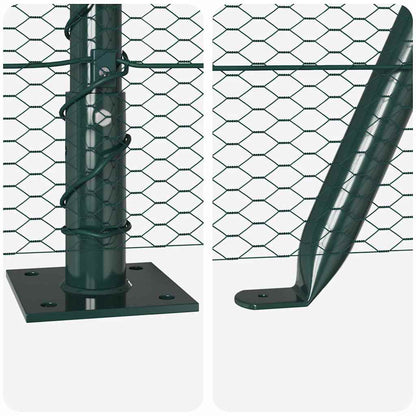 vidaXL Zaunpfosten Grün 50 x 1,5 m (13 mm Maschen) Stahl und PVC