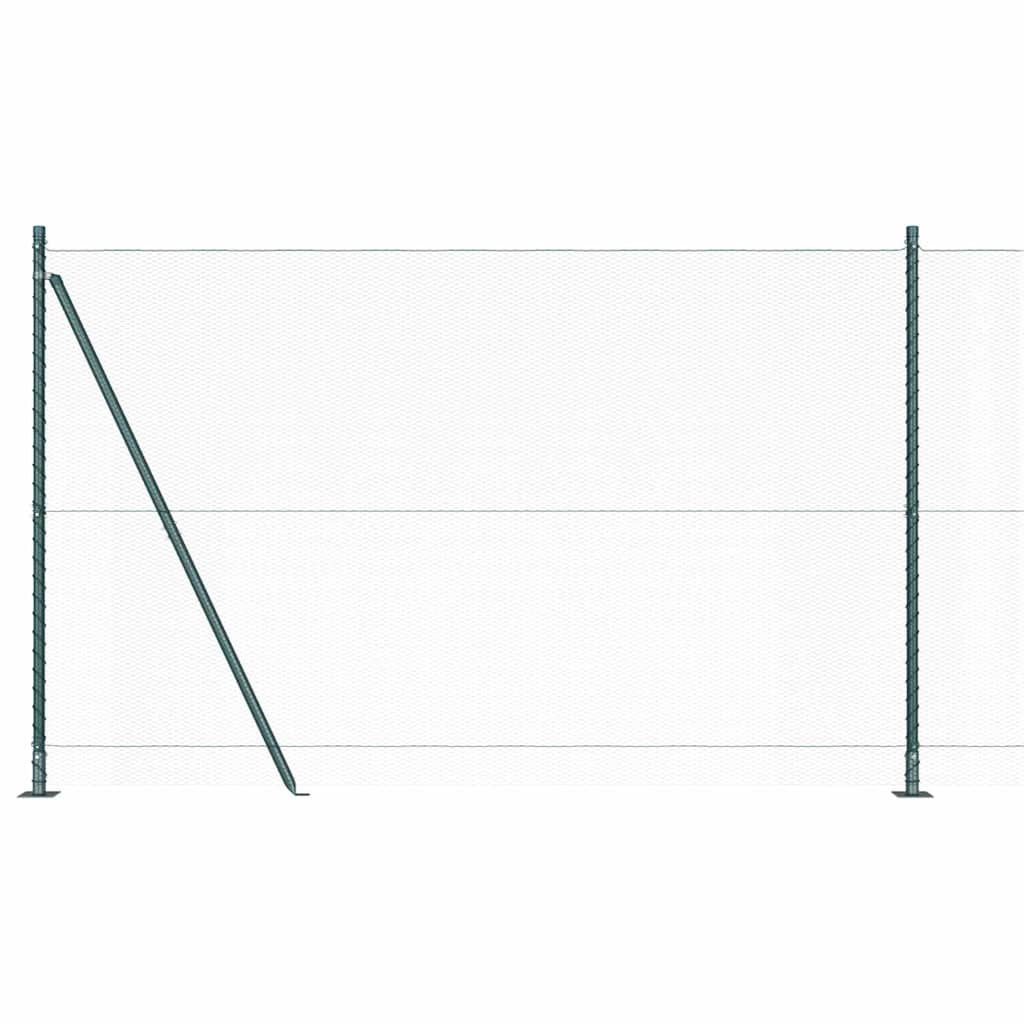 vidaXL Zaunpfosten Grün 50 x 1,5 m (13 mm Maschen) Stahl und PVC
