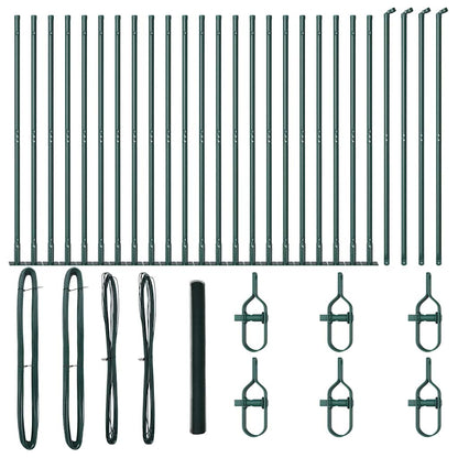 vidaXL Zaunpfosten Grün 50 x 1,5 m (13 mm Maschen) Stahl und PVC