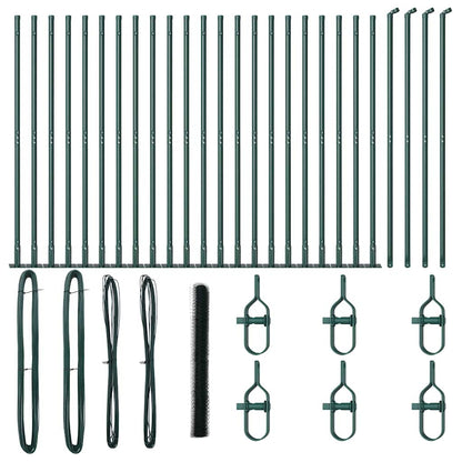 vidaXL Zaunpfosten Grün 50 x 1,5 m (36 mm Maschenweite) Stahl und PVC