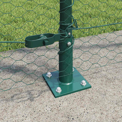 vidaXL Zaunpfosten Grün 50 x 1,6 m (25 mm Maschenweite) Stahl und PVC