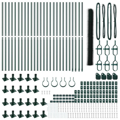 Zaunpfosten Grün 50 x 1,6 m (50 mm Maschenweite) Stahl und PVC