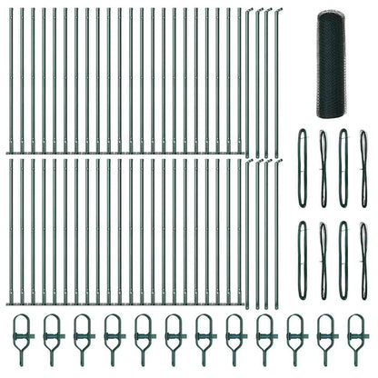 Zaunpfosten Grün 100 x 0,4 m (25 mm Netz) Stahl und PVC