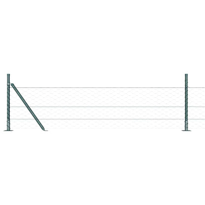 vidaXL Zaunpfosten Grün 100 x 0,5 m (50 mm Maschenweite) Stahl und PVC
