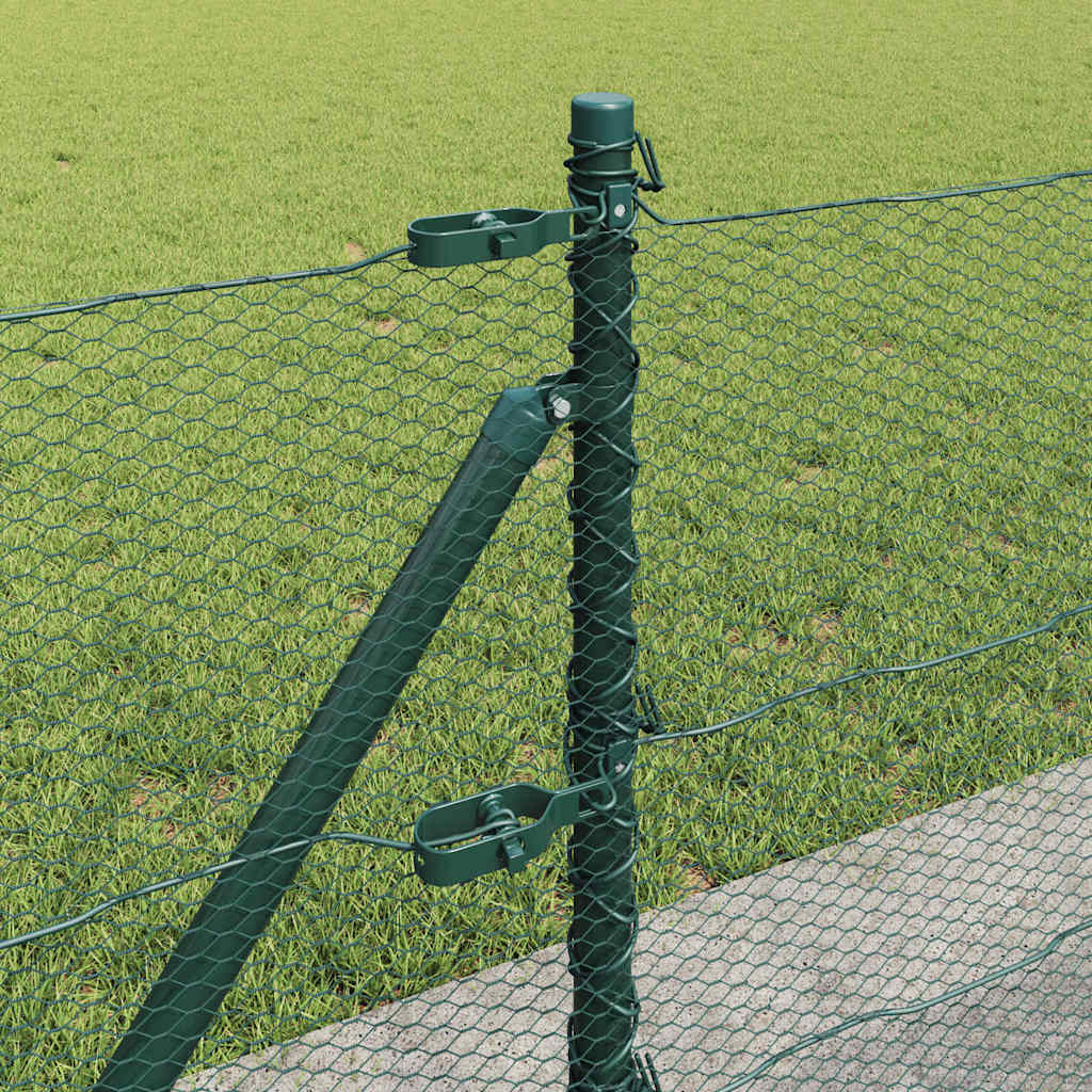 vidaXL Zaunpfosten Grün 100 x 0,6 m (13 mm Maschenweite) Stahl und PVC