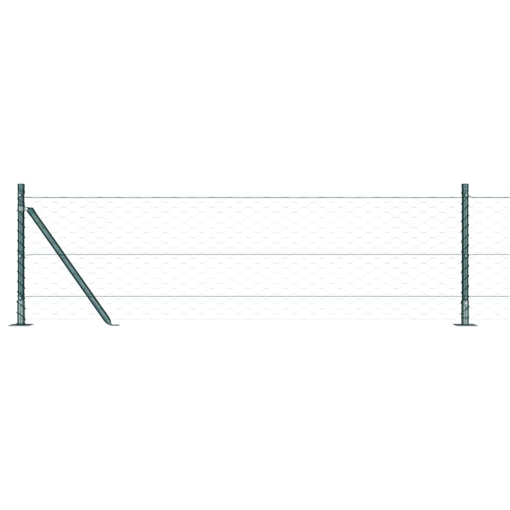 vidaXL Zaunpfosten Grün 100 x 0,6 m (50 mm Masche) Stahl und PVC