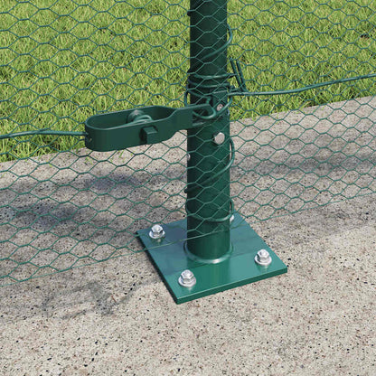 vidaXL Zaunpfosten Grün 100 x 0,8 m (13 mm Maschenweite) Stahl und PVC