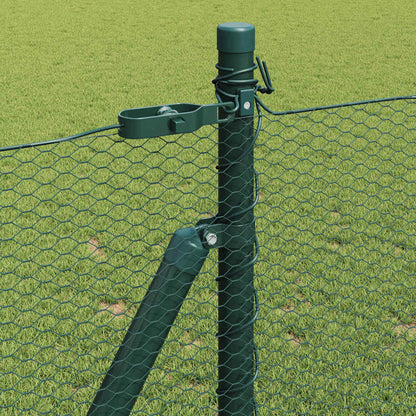 vidaXL Zaunpfosten Grün 100 x 0,8 m (13 mm Maschenweite) Stahl und PVC