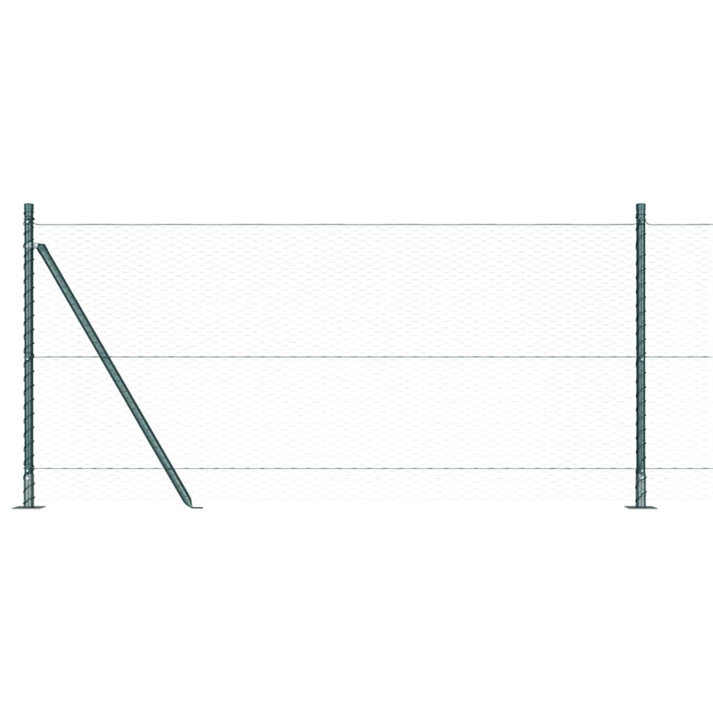 vidaXL Zaunpfosten Grün 100 x 0,8 m (25 mm Gitter) Stahl und PVC
