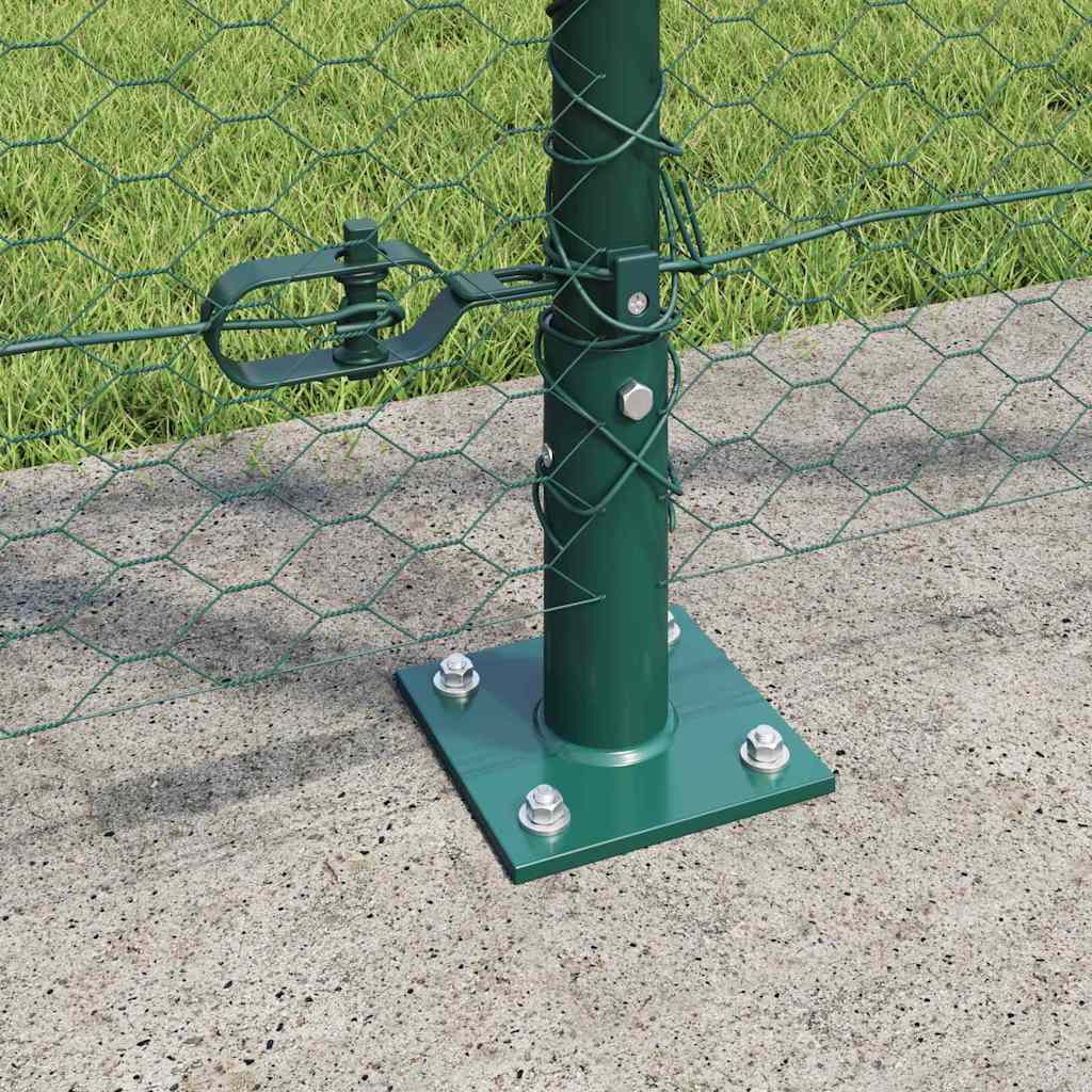 vidaXL Zaunpfosten Grün 100 x 1,2 m (25 mm Netz) Stahl und PVC