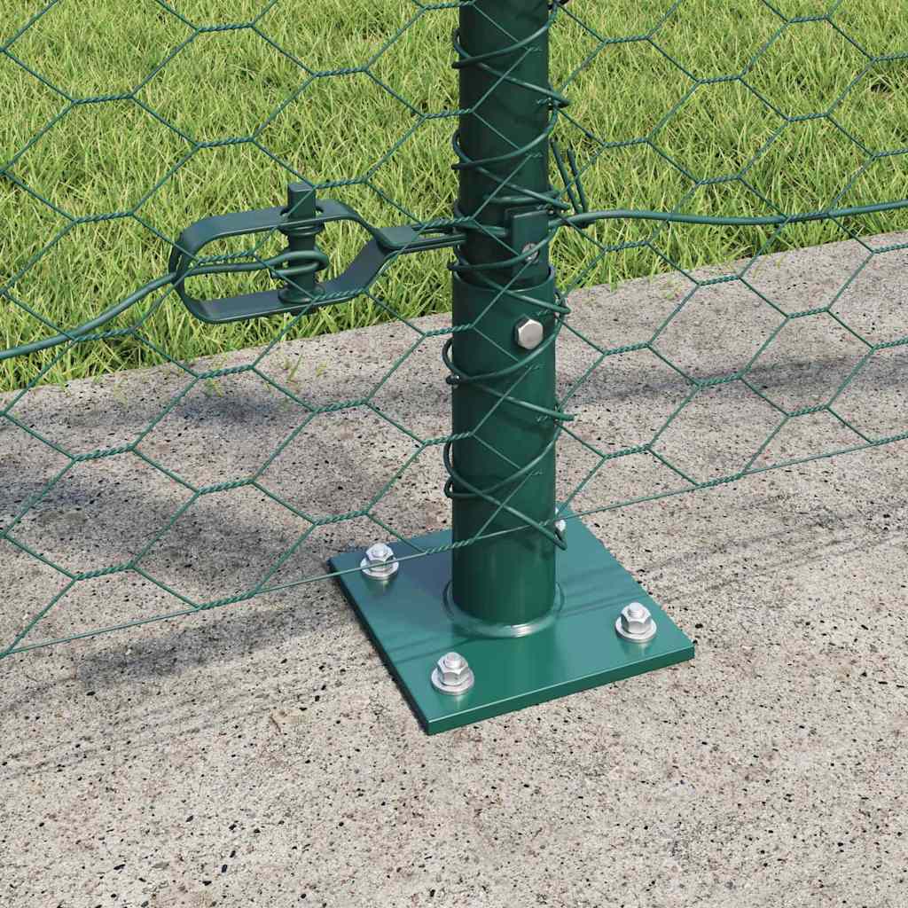 vidaXL Zaunpfosten Grün 100 x 1,2 m (36 mm Maschen) Stahl und PVC