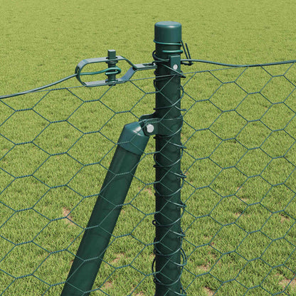 vidaXL Zaunpfosten Grün 100 x 1,2 m (36 mm Maschen) Stahl und PVC