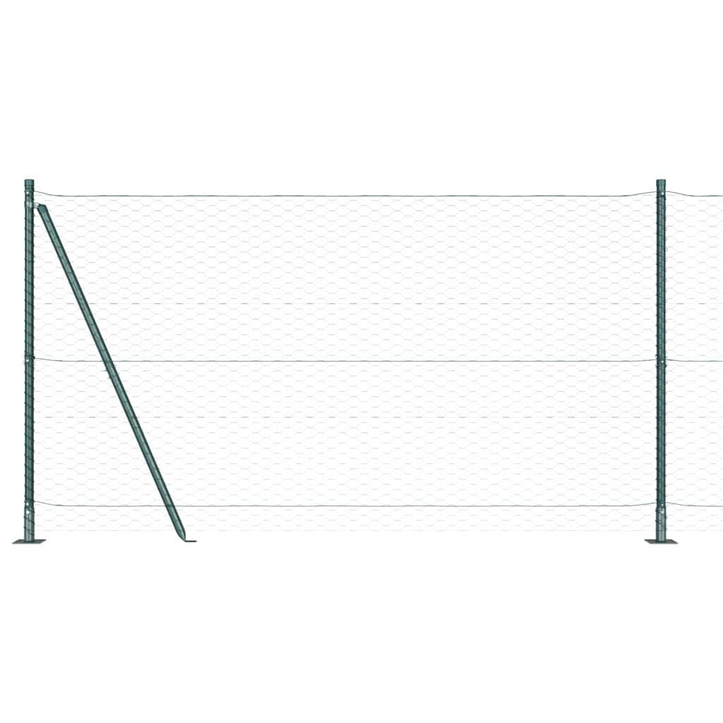 vidaXL Zaunpfosten Grün 100 x 1,2 m (36 mm Maschen) Stahl und PVC