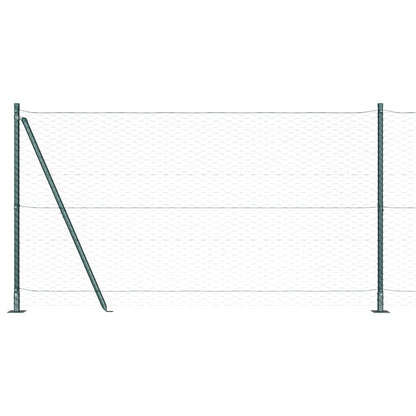 vidaXL Zaunpfosten Grün 100 x 1,2 m (36 mm Maschen) Stahl und PVC