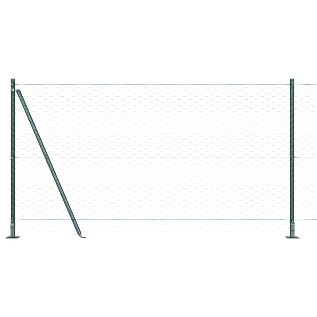 vidaXL Zaunpfosten Grün 100 x 1,2 m (50 mm Maschenweite) Stahl und PVC