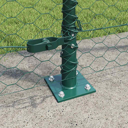 vidaXL Zaunpfosten Grün 100 x 1,4 m (36 mm Maschenweite) Stahl und PVC