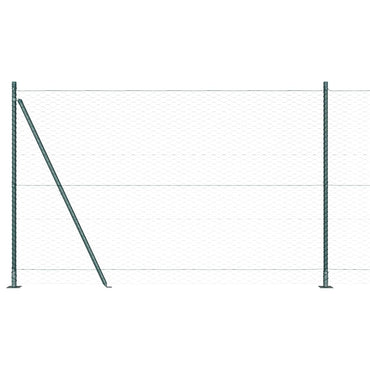 vidaXL Zaunpfosten Grün 100 x 1,4 m (36 mm Maschenweite) Stahl und PVC