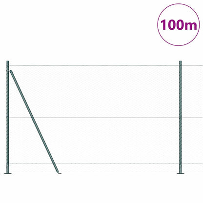vidaXL Zaunpfosten Grün 100 x 1,5 m (25 mm Maschenweite) Stahl und PVC