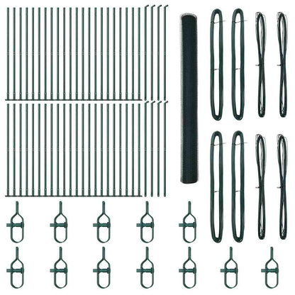 vidaXL Zaunpfosten Grün 100 x 1,6 m (25 mm Maschennetz) Stahl und PVC