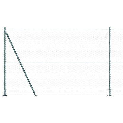 vidaXL Zaunpfosten Grün 100 x 1,6 m (50 mm Maschen) Stahl und PVC