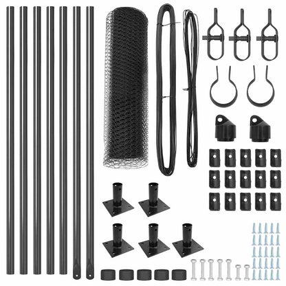 Zaunpfosten Grau 10 x 0,4 m (25 mm Netz) Stahl und PVC