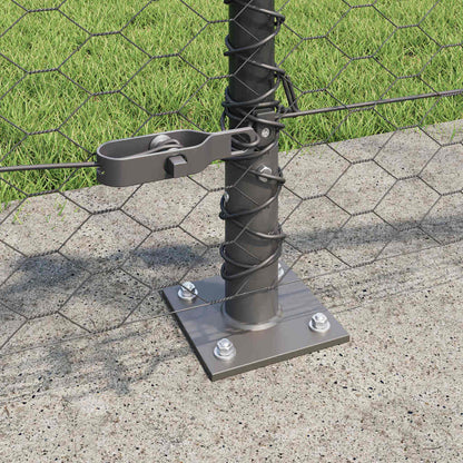 Zaunpfosten Grau 10 x 0,5 m (36 mm Mesh) Stahl und PVC