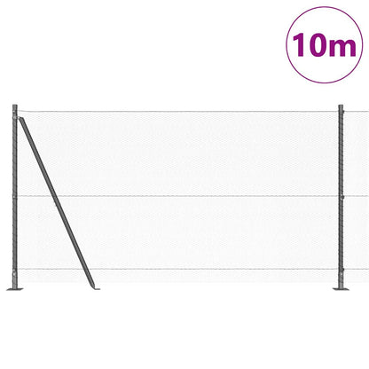 vidaXL Zaunpfosten Grau 10 x 1,2 m (13 mm Maschen) Stahl und PVC
