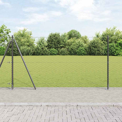 vidaXL Zaunpfosten Grau 10 x 1,2 m (50 mm Maschen) Stahl und PVC