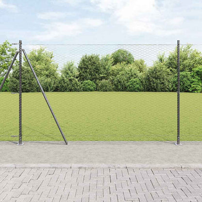 Zaunpfosten Grau 10 x 1,5 m (36 mm Netz) Stahl und PVC